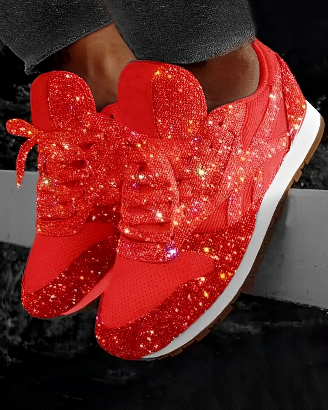 Ross – Glitrende sneakers med platåsåle
