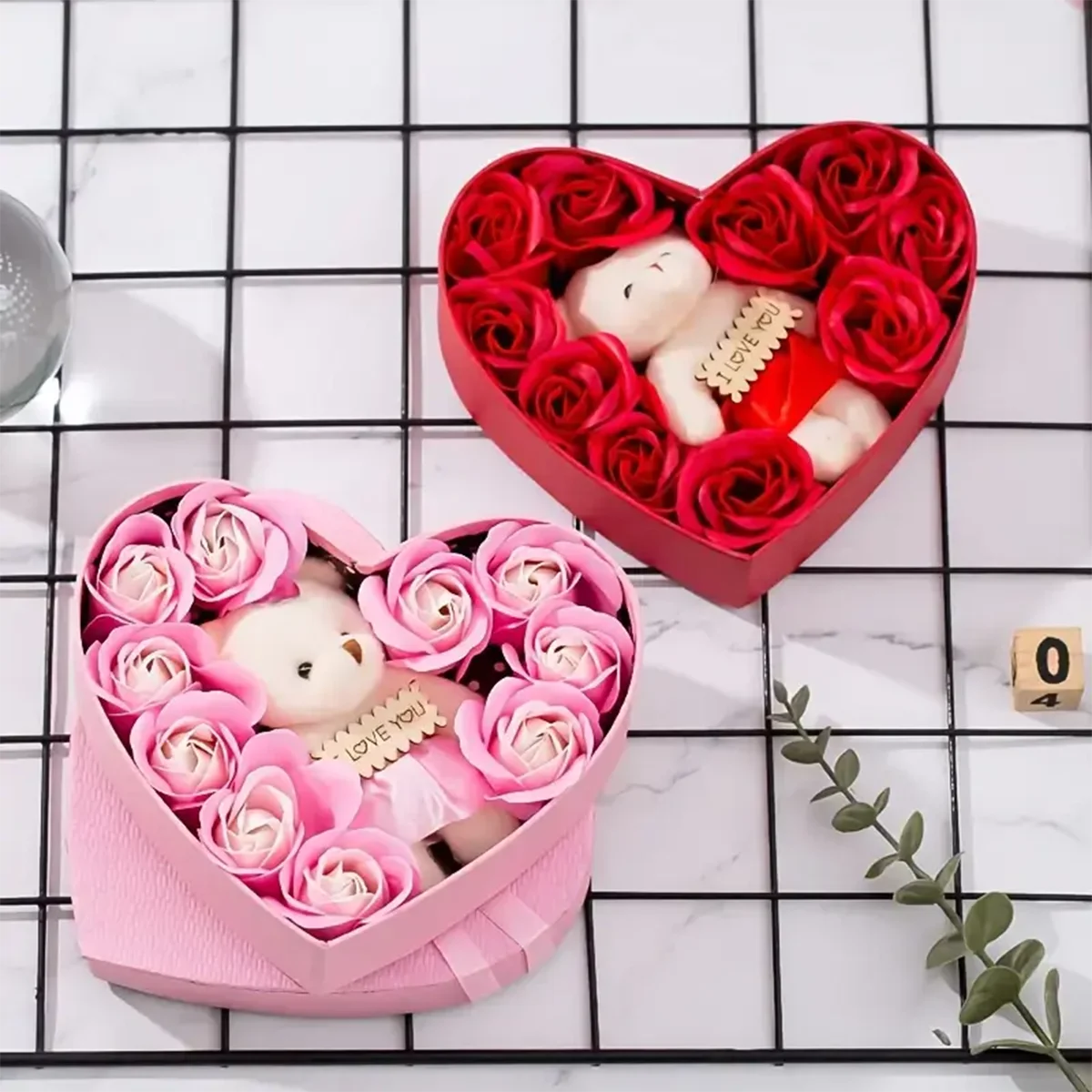 Hjerteform – Rosebamse Gaveeske Valentinsdag