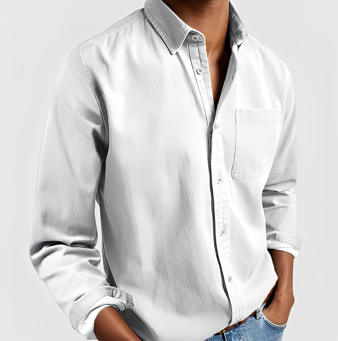 Maxime - Tøff Jeansskjorte Myk Blanding