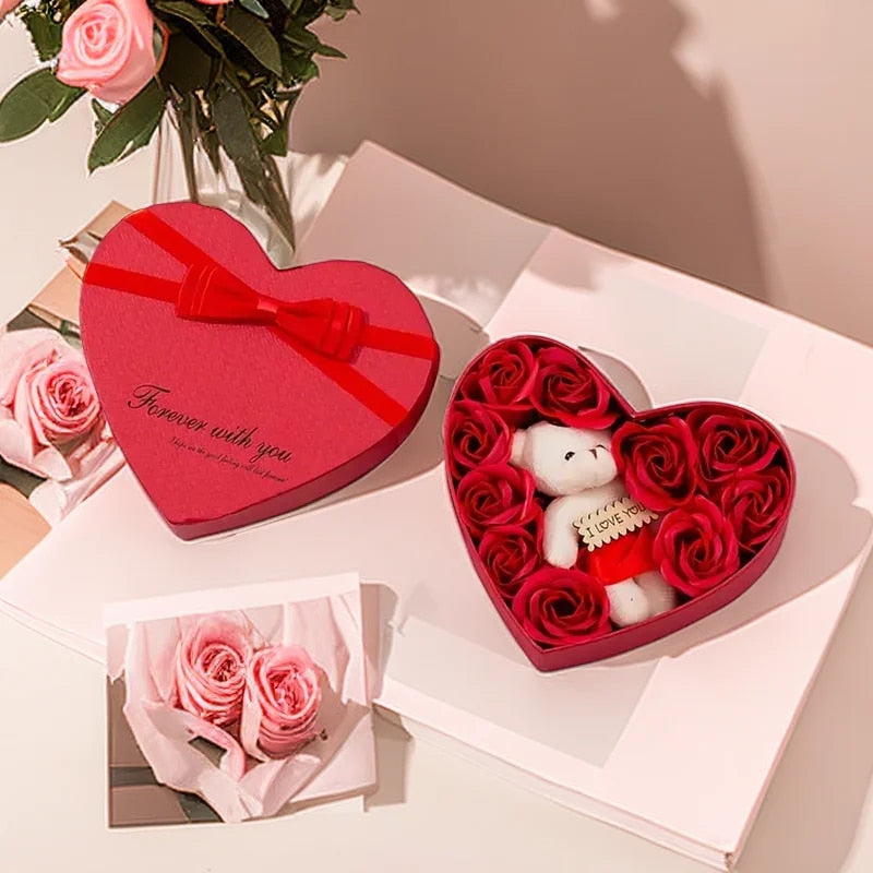 Hjerteform – Rosebamse Gaveeske Valentinsdag