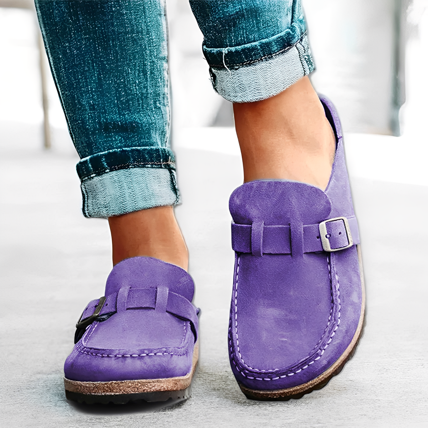 Briana - Komfortable Slip-On Sandaler med Spenne for Kvinner