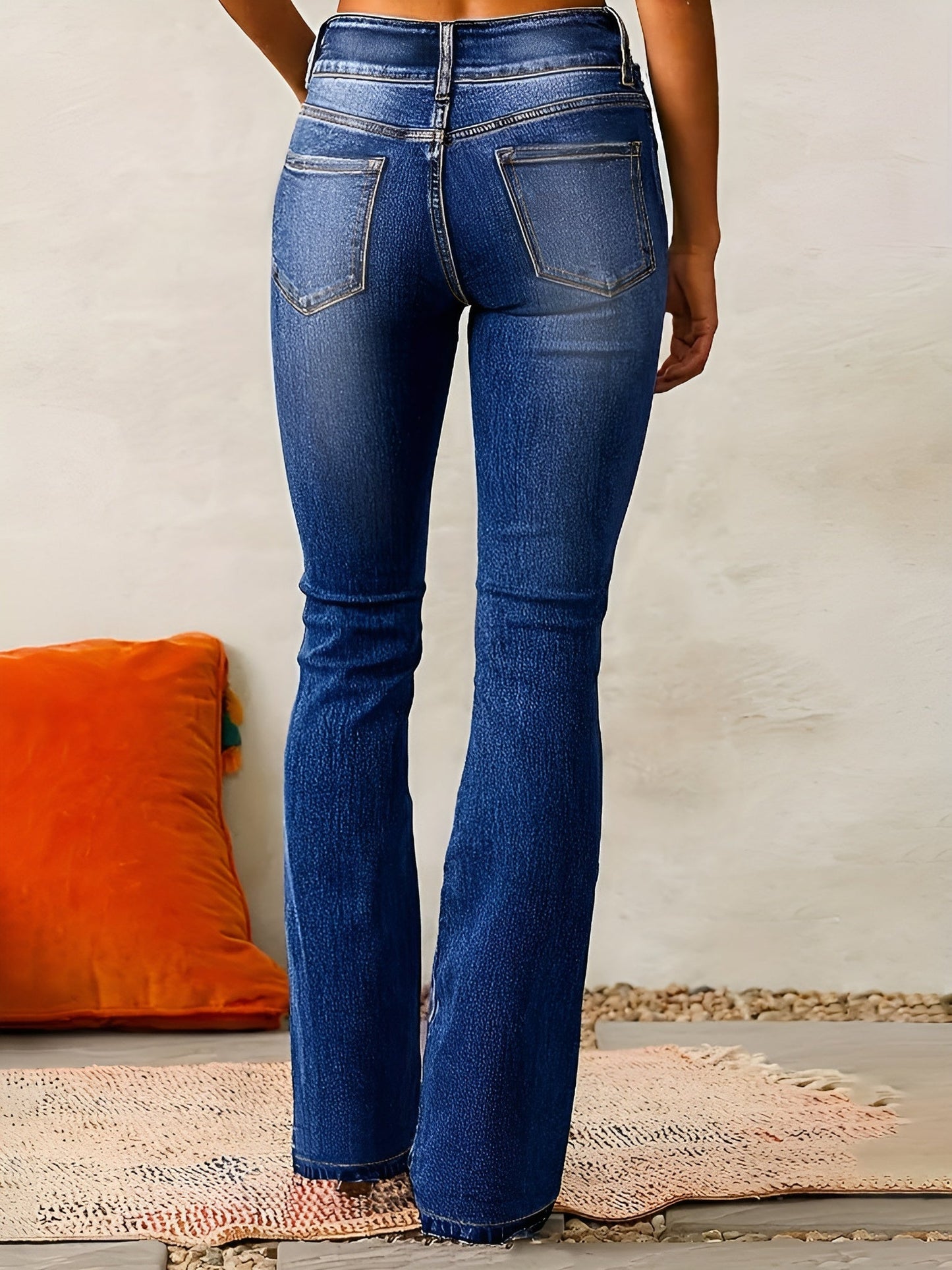 Neely - Tilfeldige jeans med høy midje for kvinner