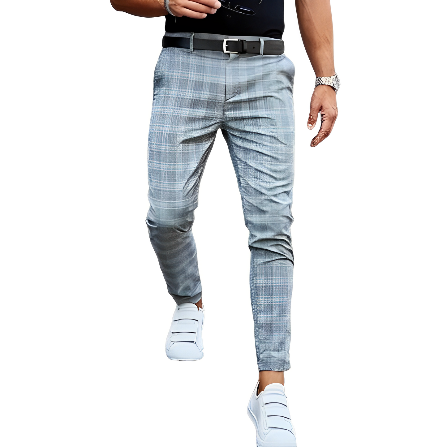 Deacon - Tilfeldige Slim-Fit-bukse med rutemønster for herrer