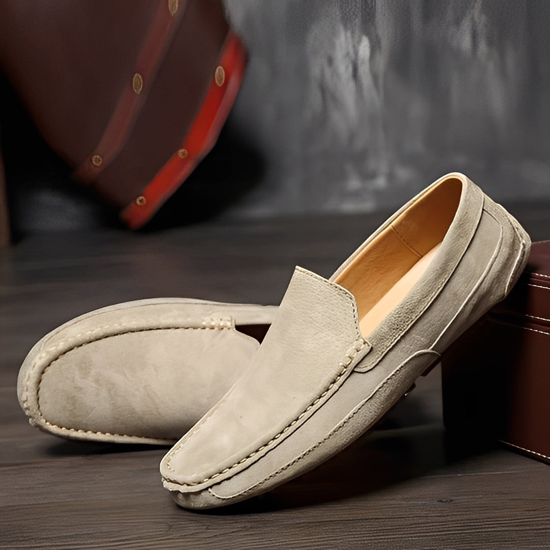 Cameron - Tilsfeldige, elegante semsket skinn-tøfler for herrer