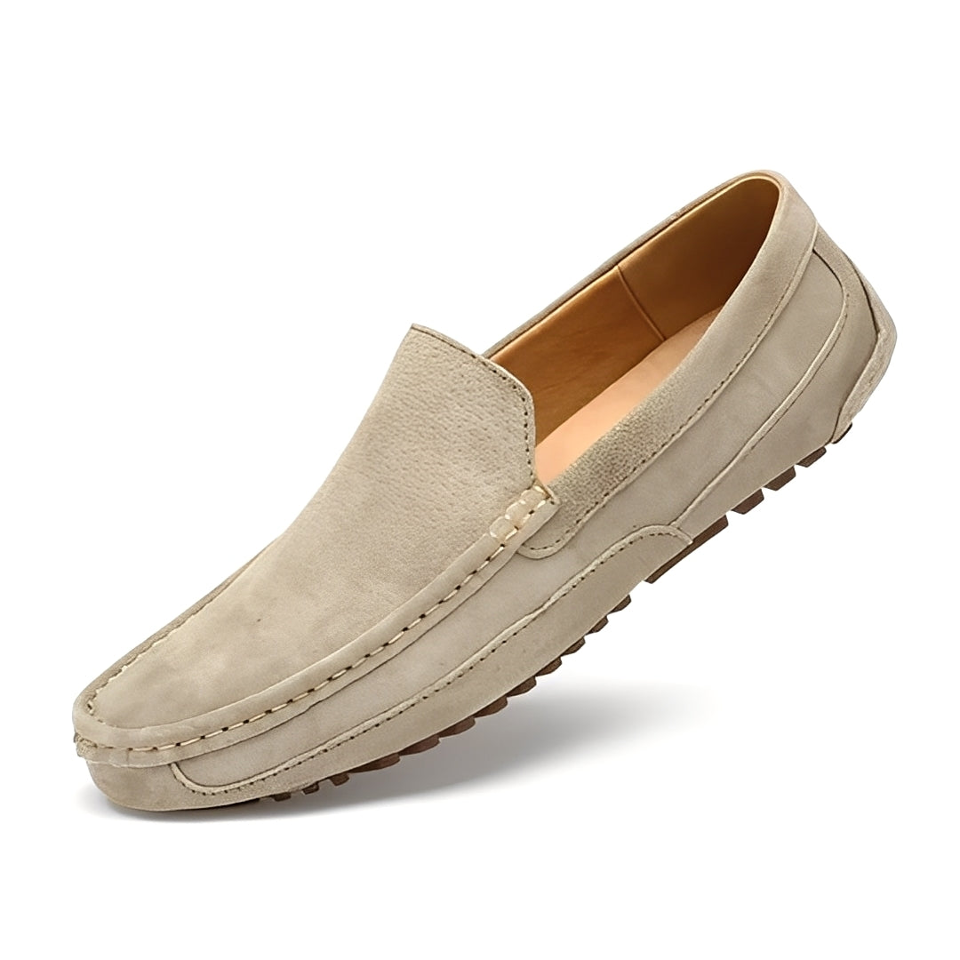 Cameron - Tilsfeldige, elegante semsket skinn-tøfler for herrer