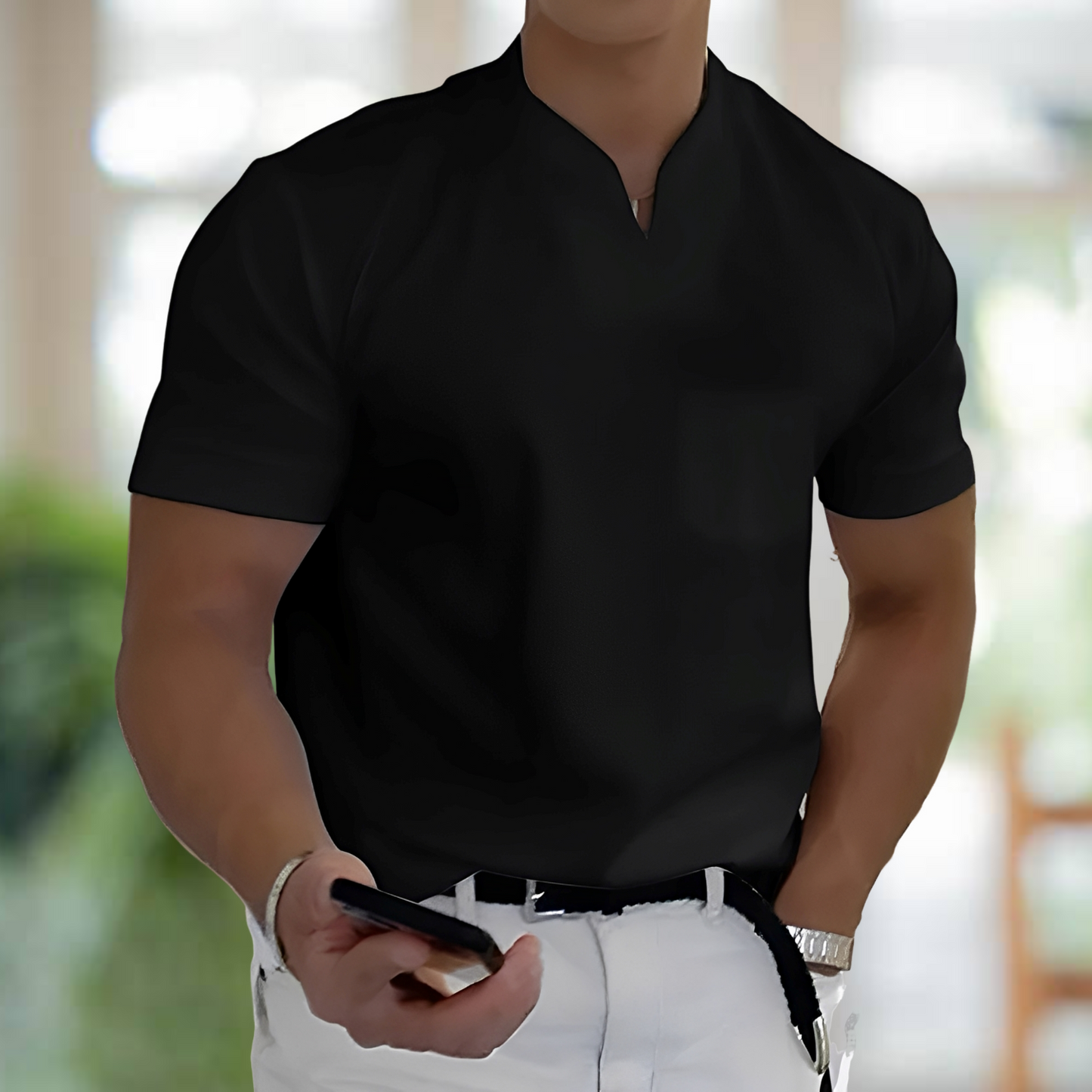 Jason – Kortermet Business-Fitnessskjorte for Herrer