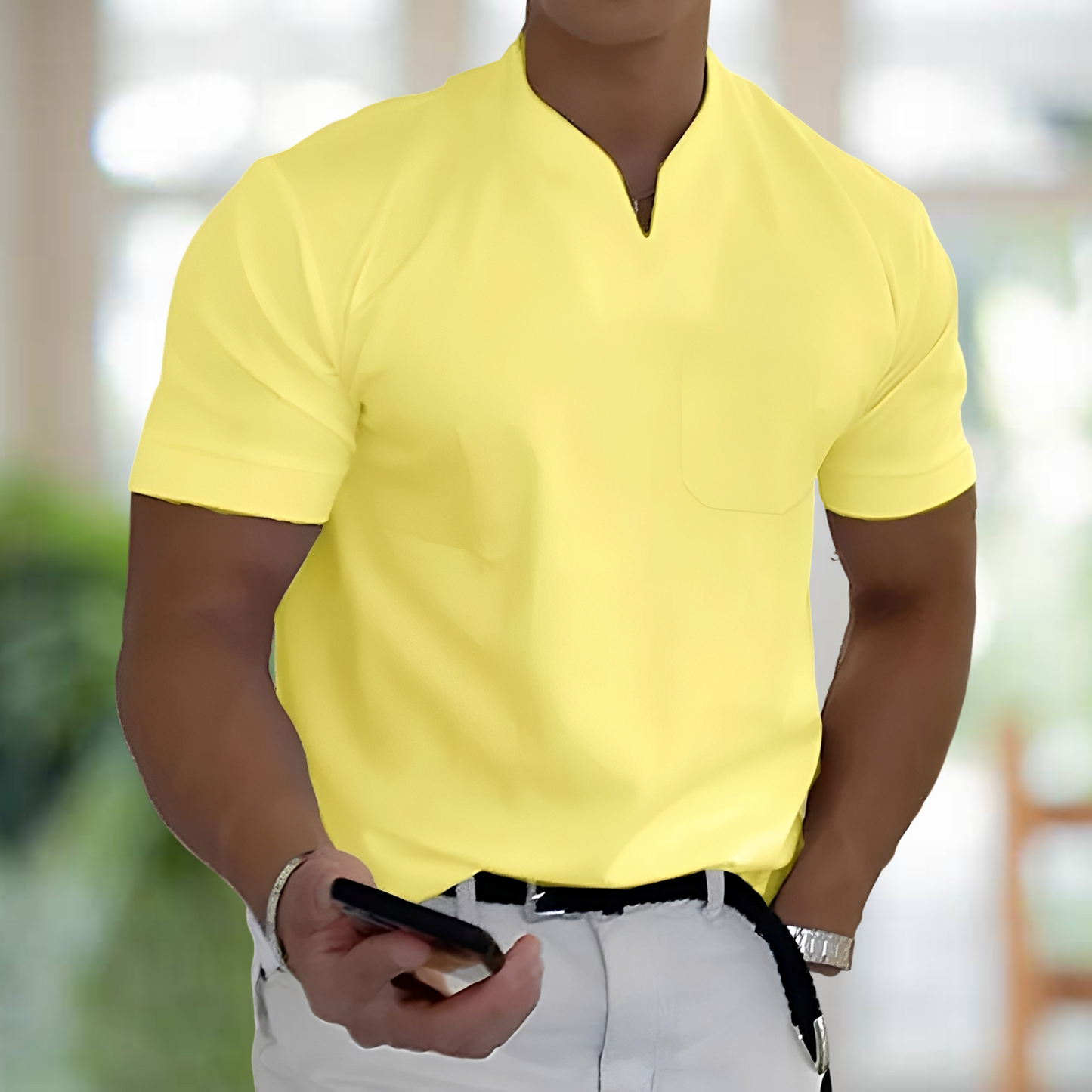 Jason – Kortermet Business-Fitnessskjorte for Herrer