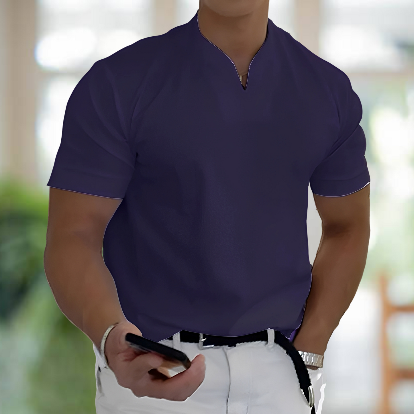 Jason – Kortermet Business-Fitnessskjorte for Herrer