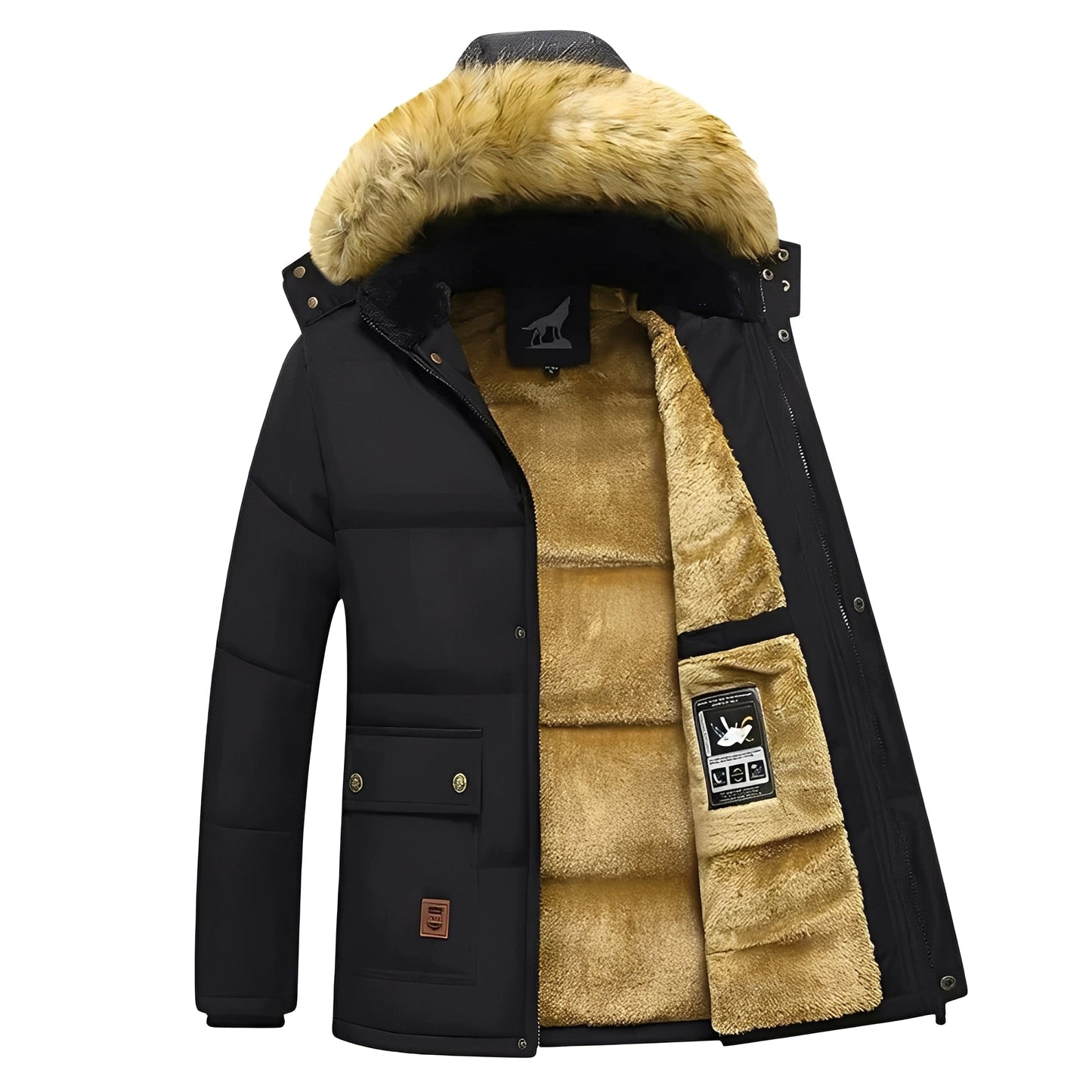 Crispian - Varm parka-jakke med avtagbar hette for herrer