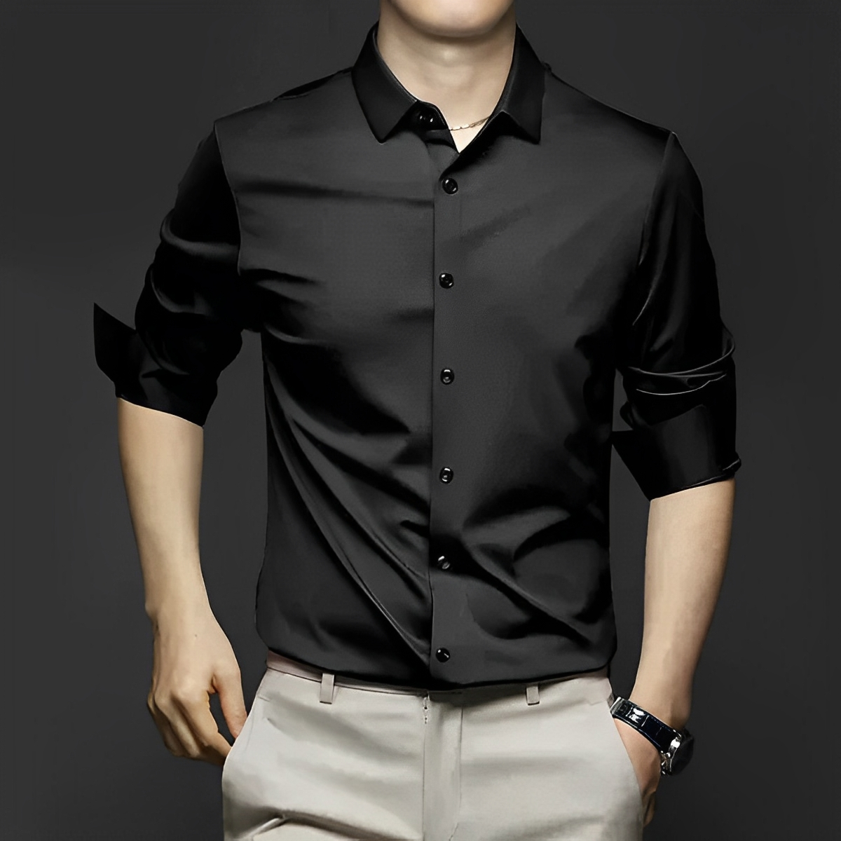 Ryan – Krøllfritt Skjorte med Stil for Herrer