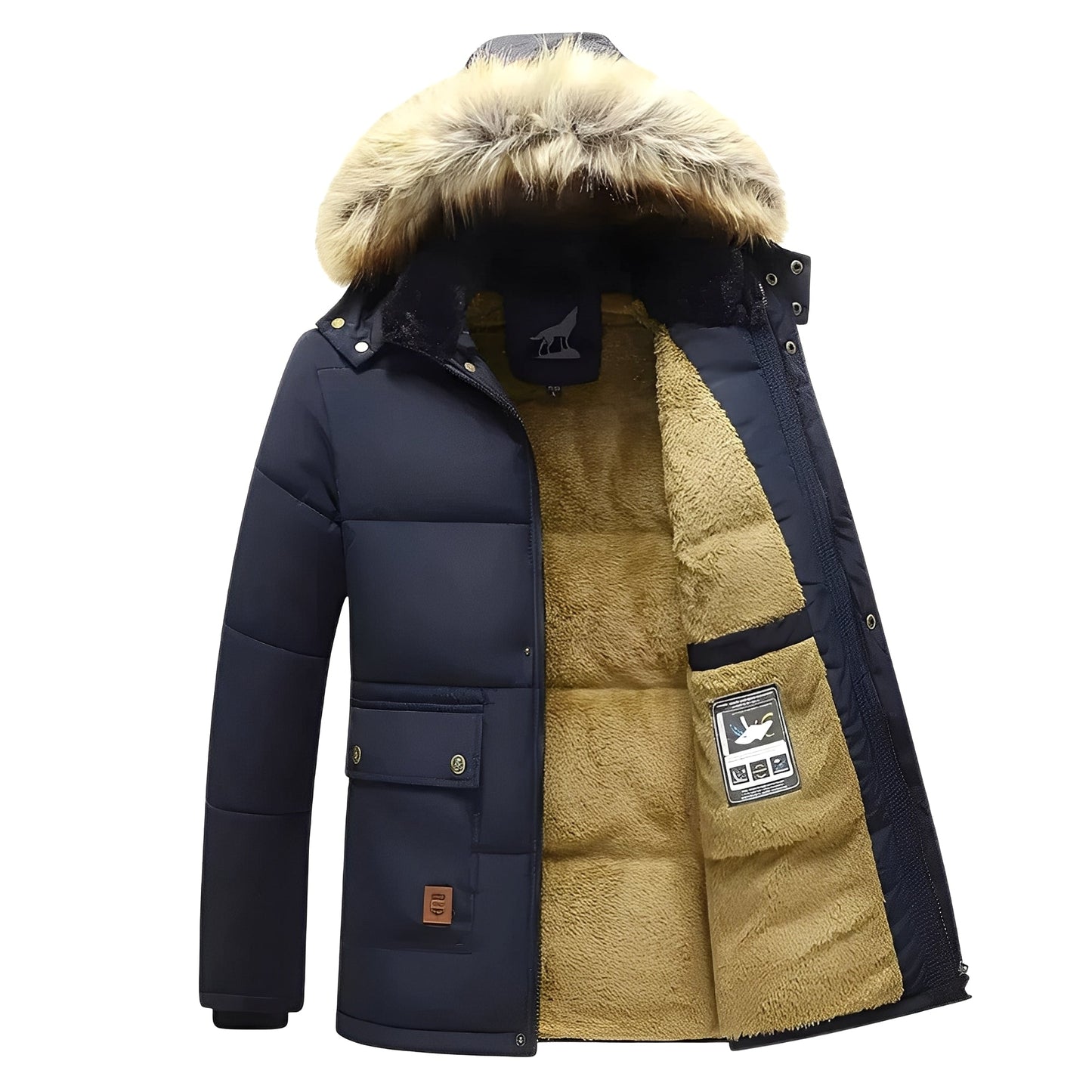 Crispian - Varm parka-jakke med avtagbar hette for herrer