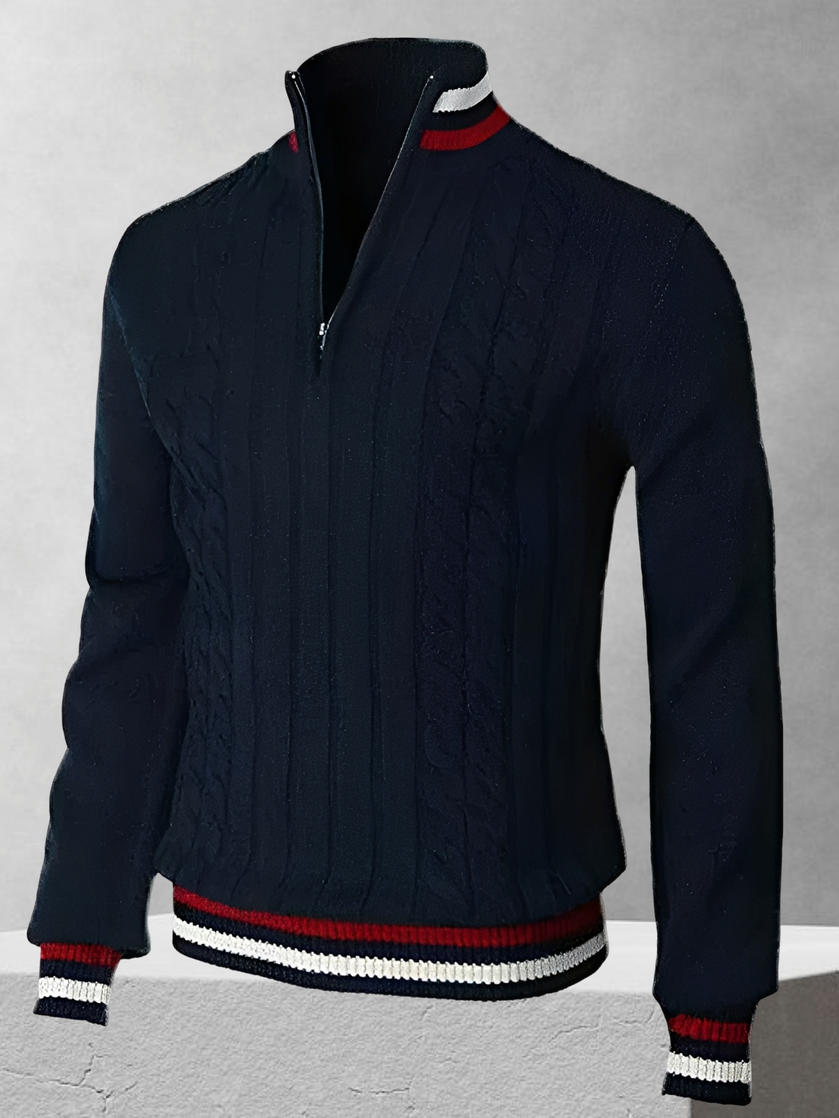 Ralph Polo – Glidelås-Pullover i italiensk stil