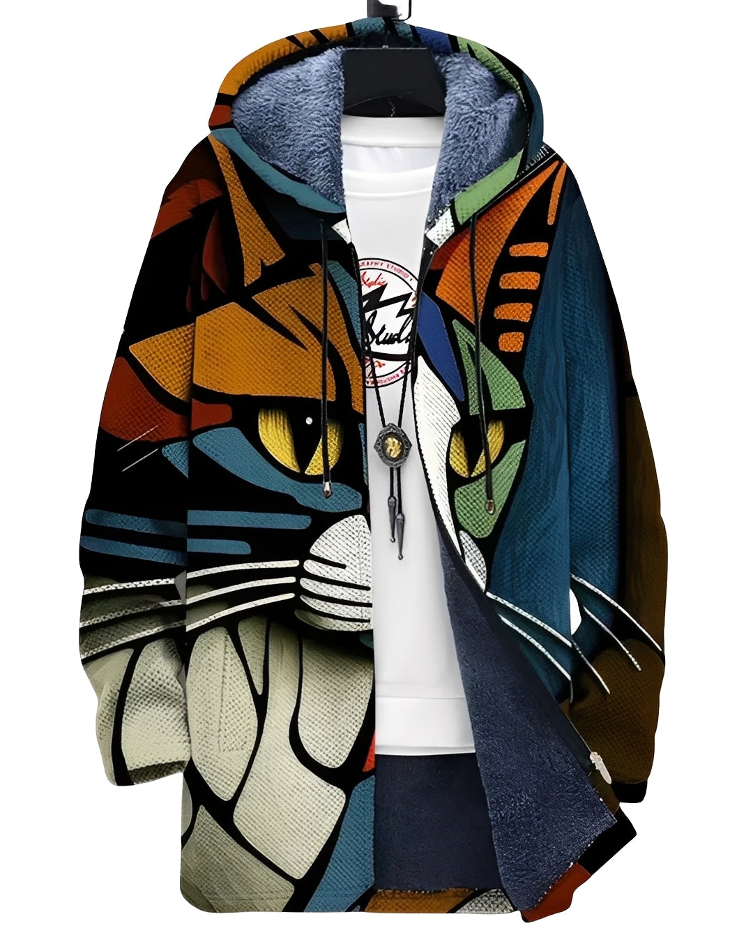 Braiden - Stilig strikkejakke med kunstnerisk trykk for herrer