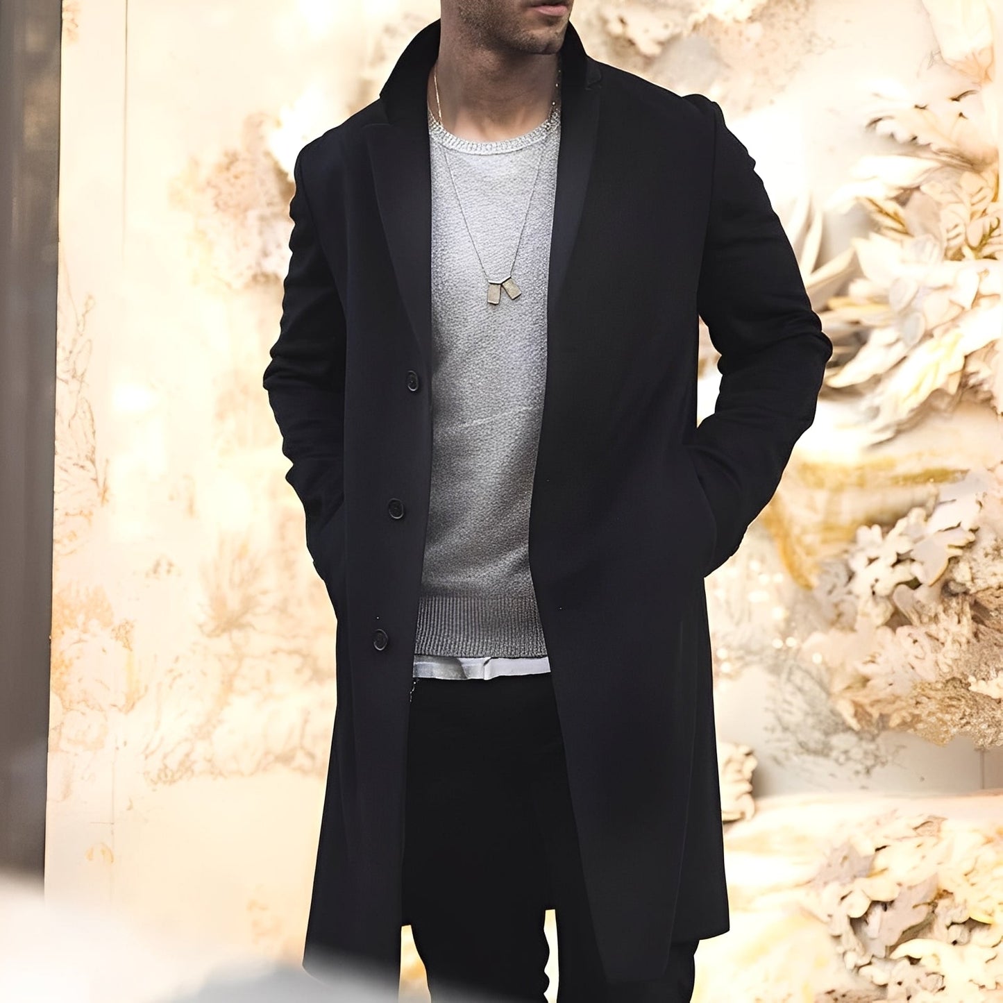 Landen - Elegant trenchcoat med reverskrage for herrer