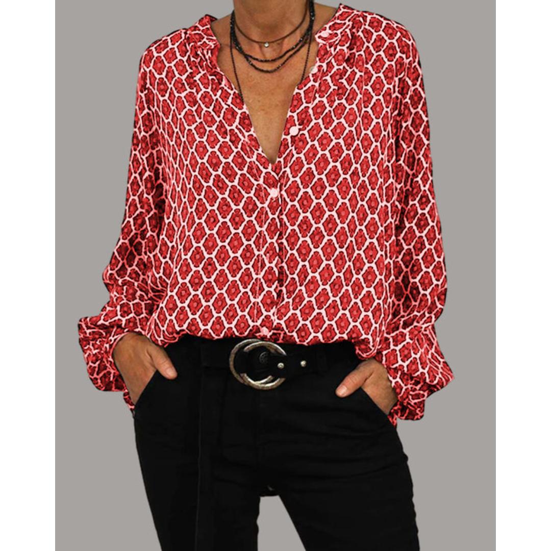 Zara – Løs V-hals Bluse