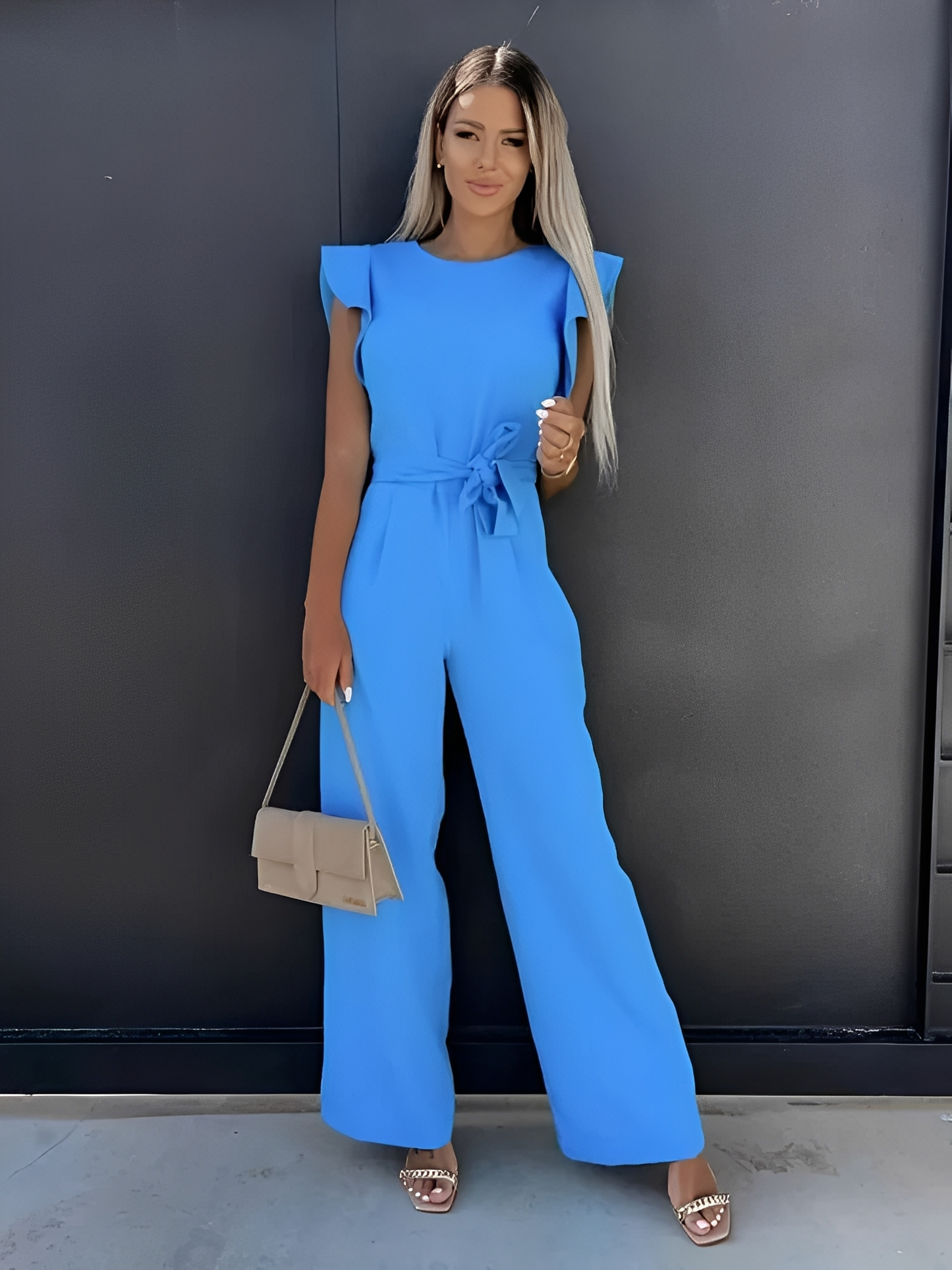 Nina – Jumpsuit med volangermer