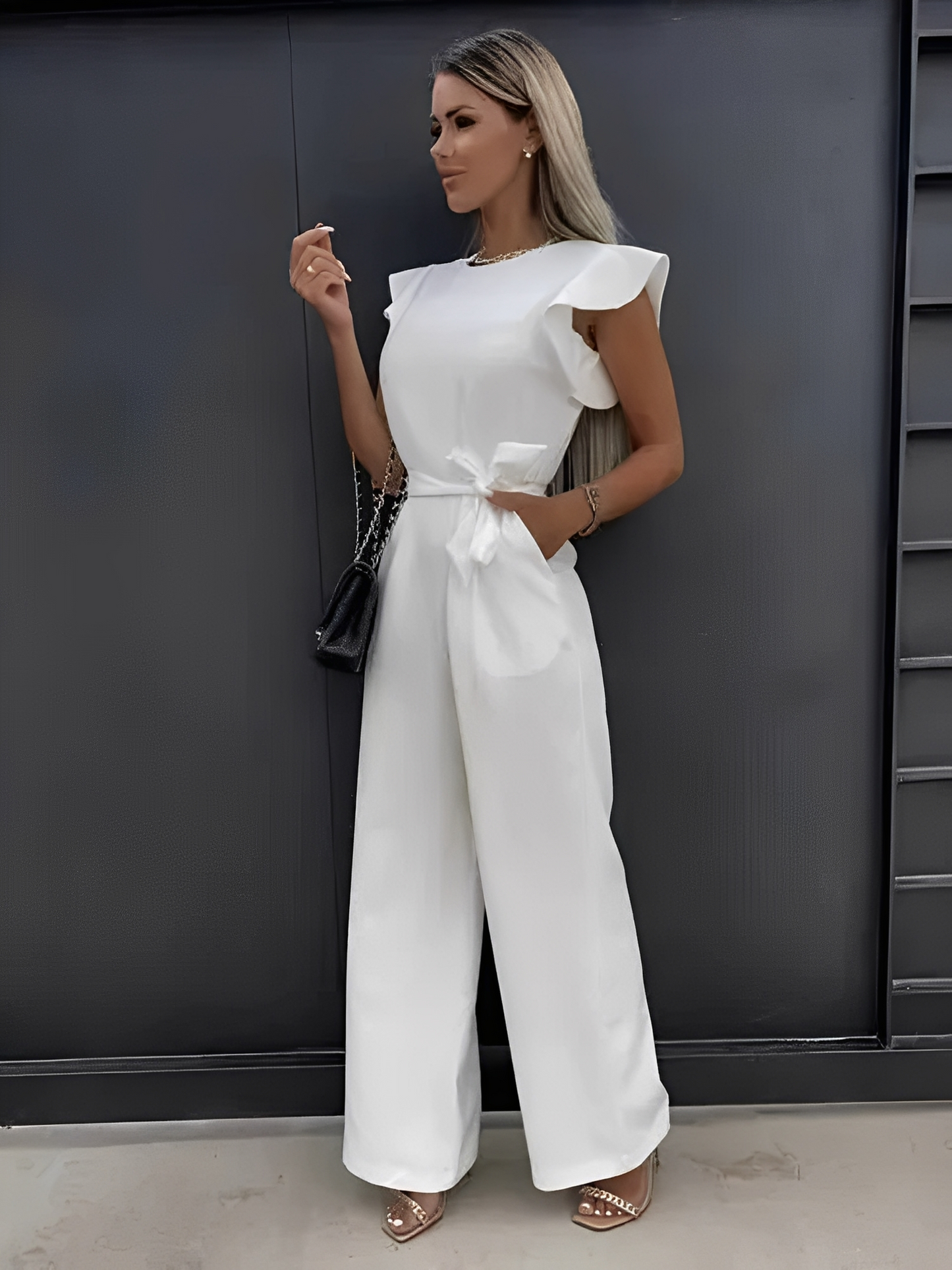 Nina – Jumpsuit med volangermer