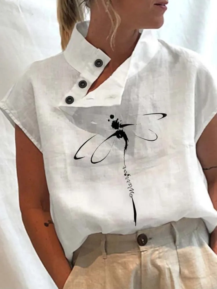 Anna – Vennlig Overdel med Trykk