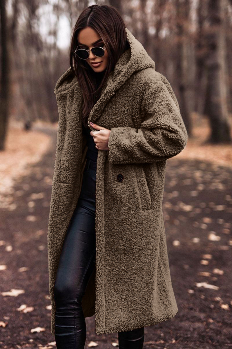 Yancy - Elegant lang plysjfrakk for damer