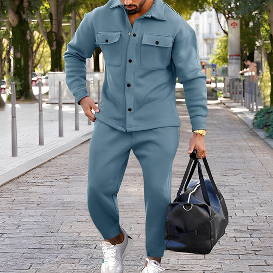 Kent - Lässiges Slim-Fit-Set av Hemd og Bukse for Herrer