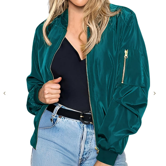 Shirlee - Tilfeldig bomberjakke i retro-stil for damer