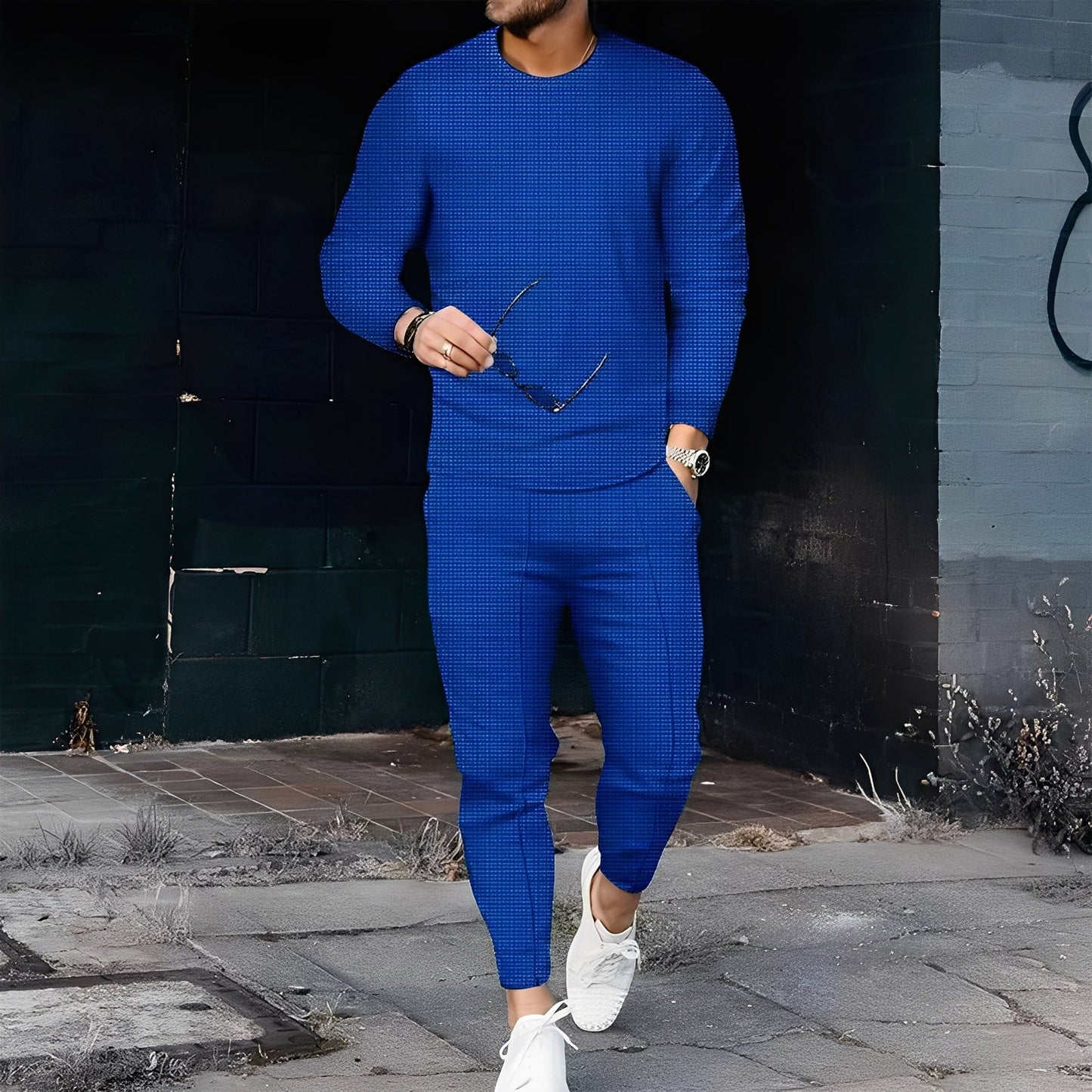 Dillan - Tilfeldig Slim-Fit-Sett for Herrer av Vaffelstoff