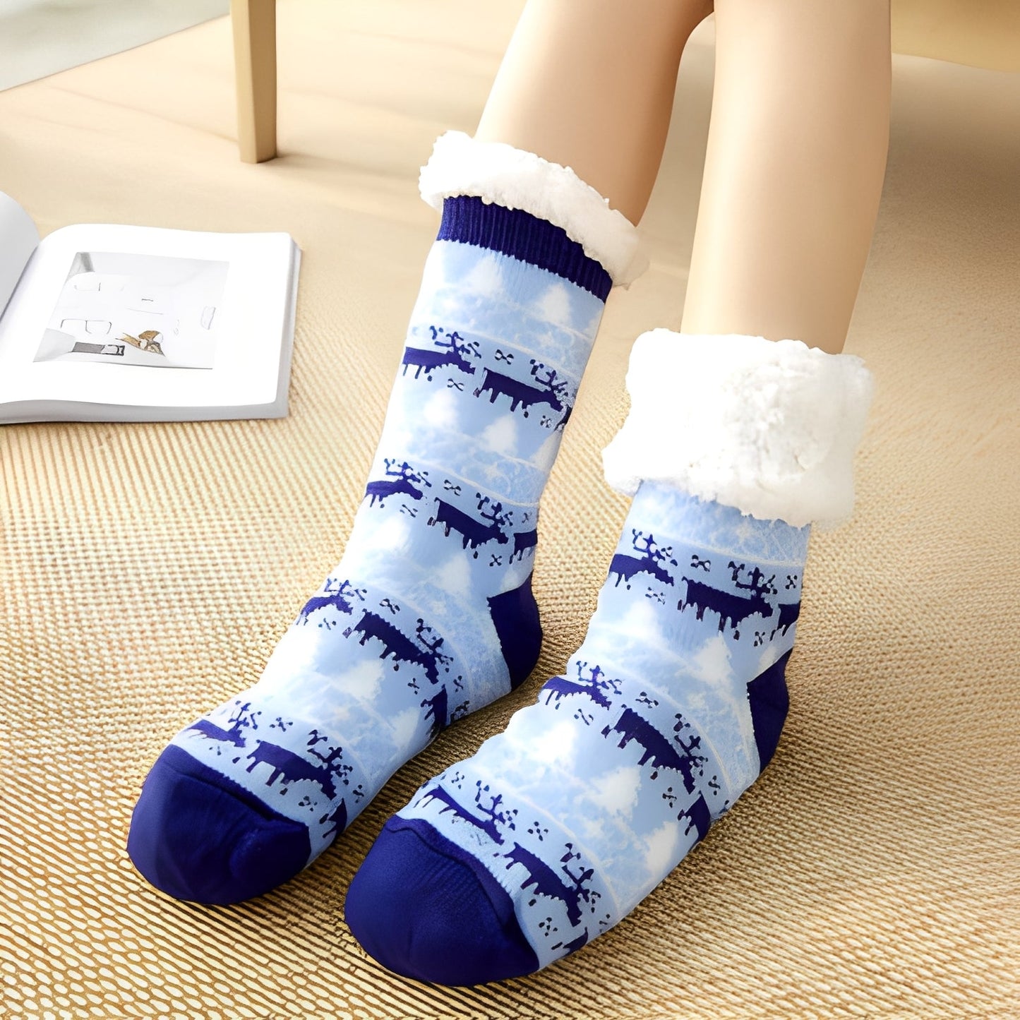 Clarice - Stilfulle middelslange julesokker for damer