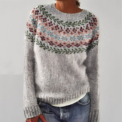 Heather - Klassisk mønstret strikkegenser for damer