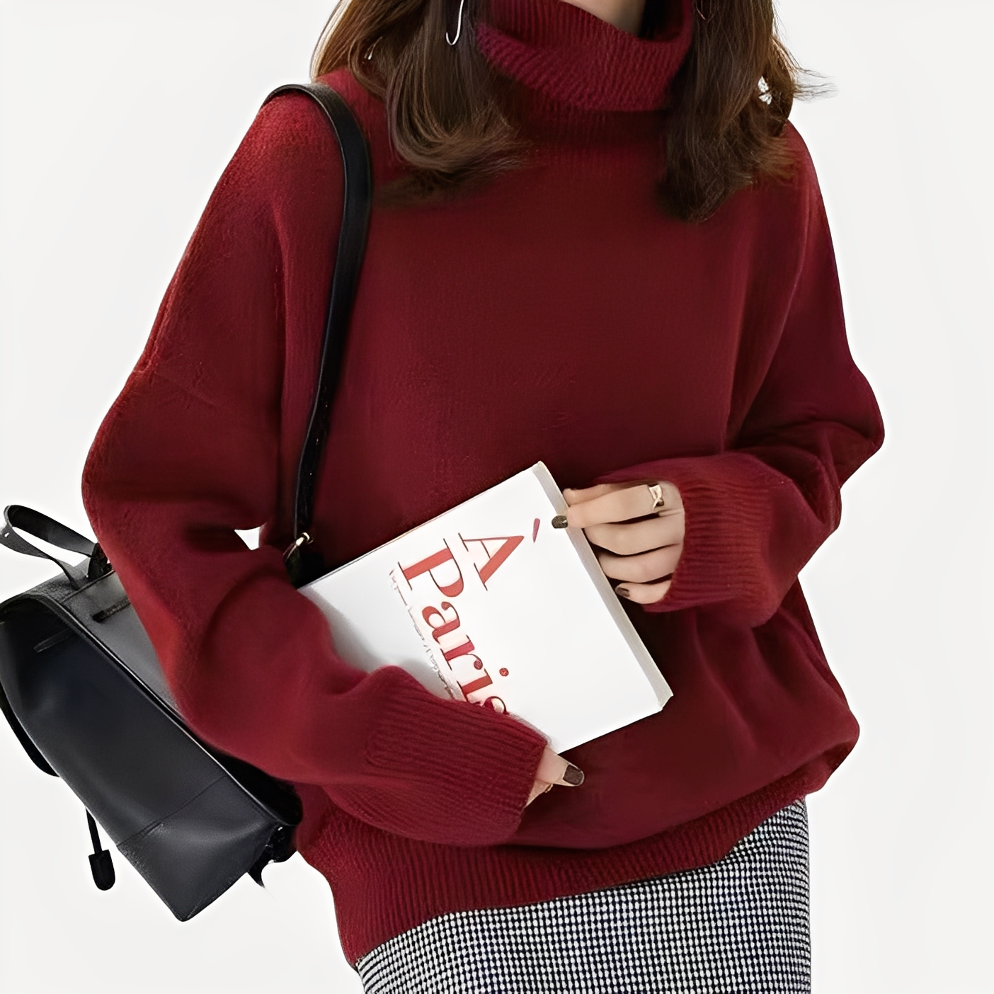 Amilia - Elegant, løs sittende rullekragen genser for damer