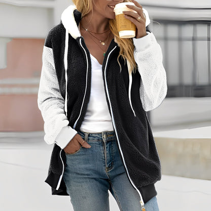 Rheanna - Varm fleecejakke med hette for damer