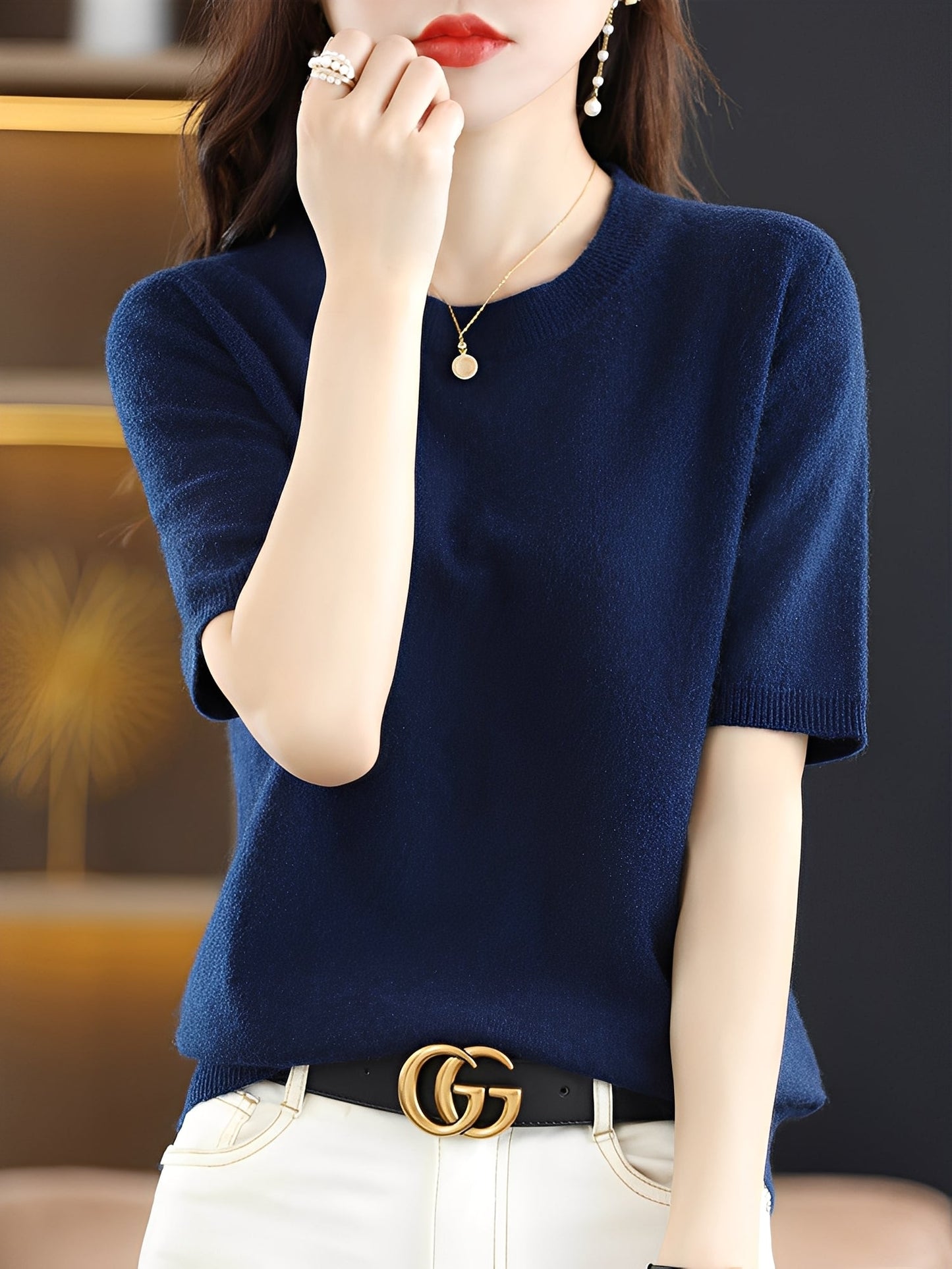 Blandine - Kortermet genser for kvinner