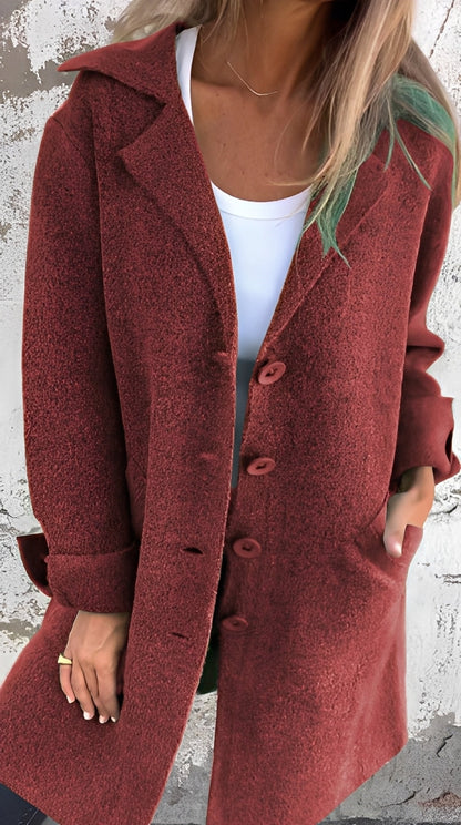 Meridith - Stilig lang frakk med slag for damer