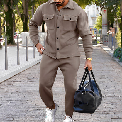 Kent - Lässiges Slim-Fit-Set av Hemd og Bukse for Herrer