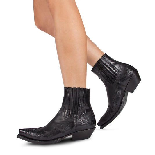 Geraldine - Retro-Cowboystiefel i lær for damer
