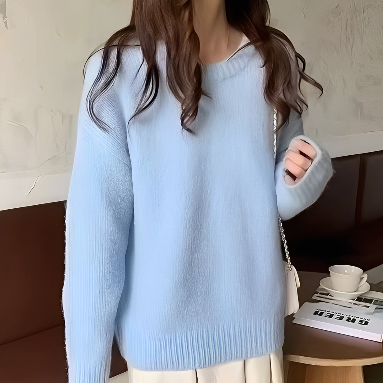 Roxanna - Slett Oversize-genser for Damer