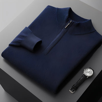 Weldon - Strikkegenser med halv glidelås for herrer