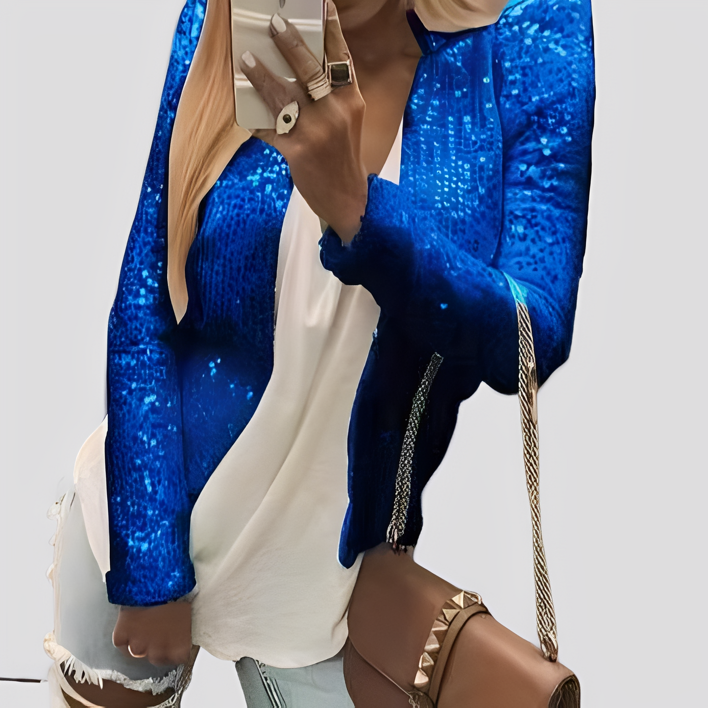 Shannen - Stilig Blazer med Glitter for Damer