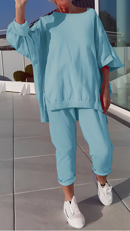 Eleanore - Tilfeldig sett med løs topp og bukse for damer