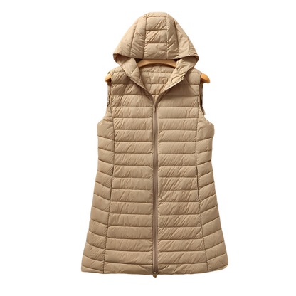 Joelle - Stilig lang vattert vest for damer