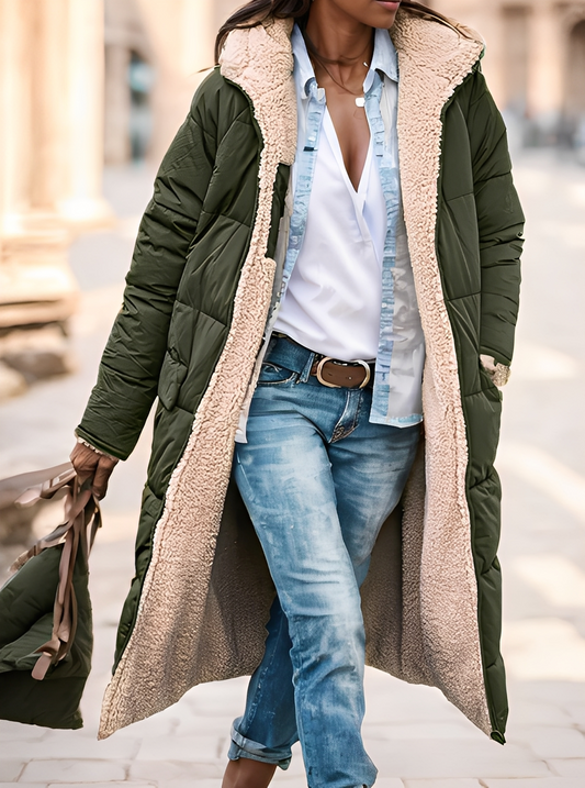 Hazel - Varm, vattert parka-frakk for damer