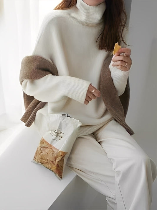 Gloria - Elegant rullekragen-genser i ull for damer