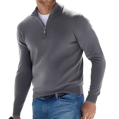 Fredric - Løs Pullover med Glidelås for Menn