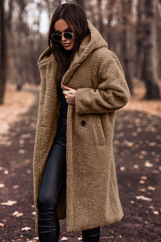 Yancy - Elegant lang plysjfrakk for damer