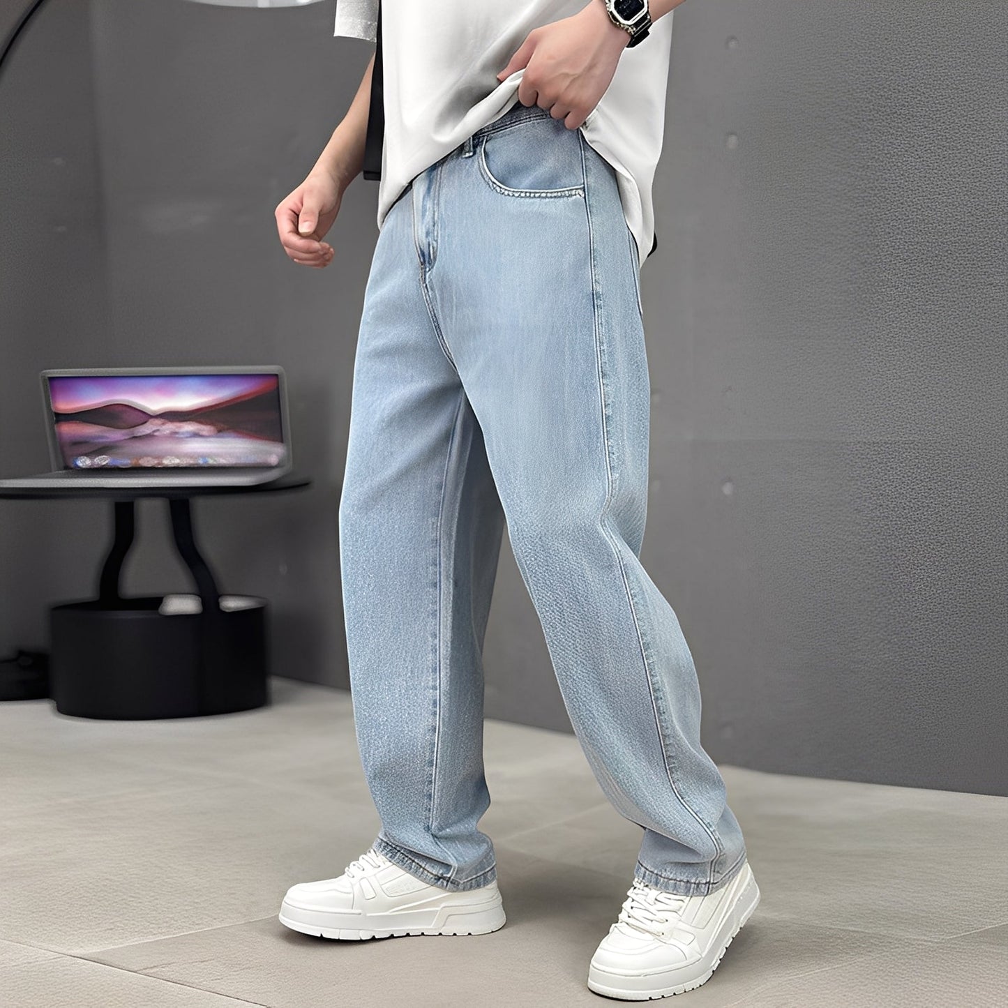 Wendell - Stilfulle Jeans med vide bein for herrer