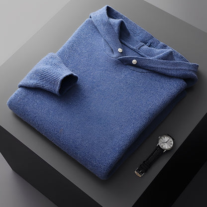 Darius - Stilfull, varm strikket hoodie for herrer