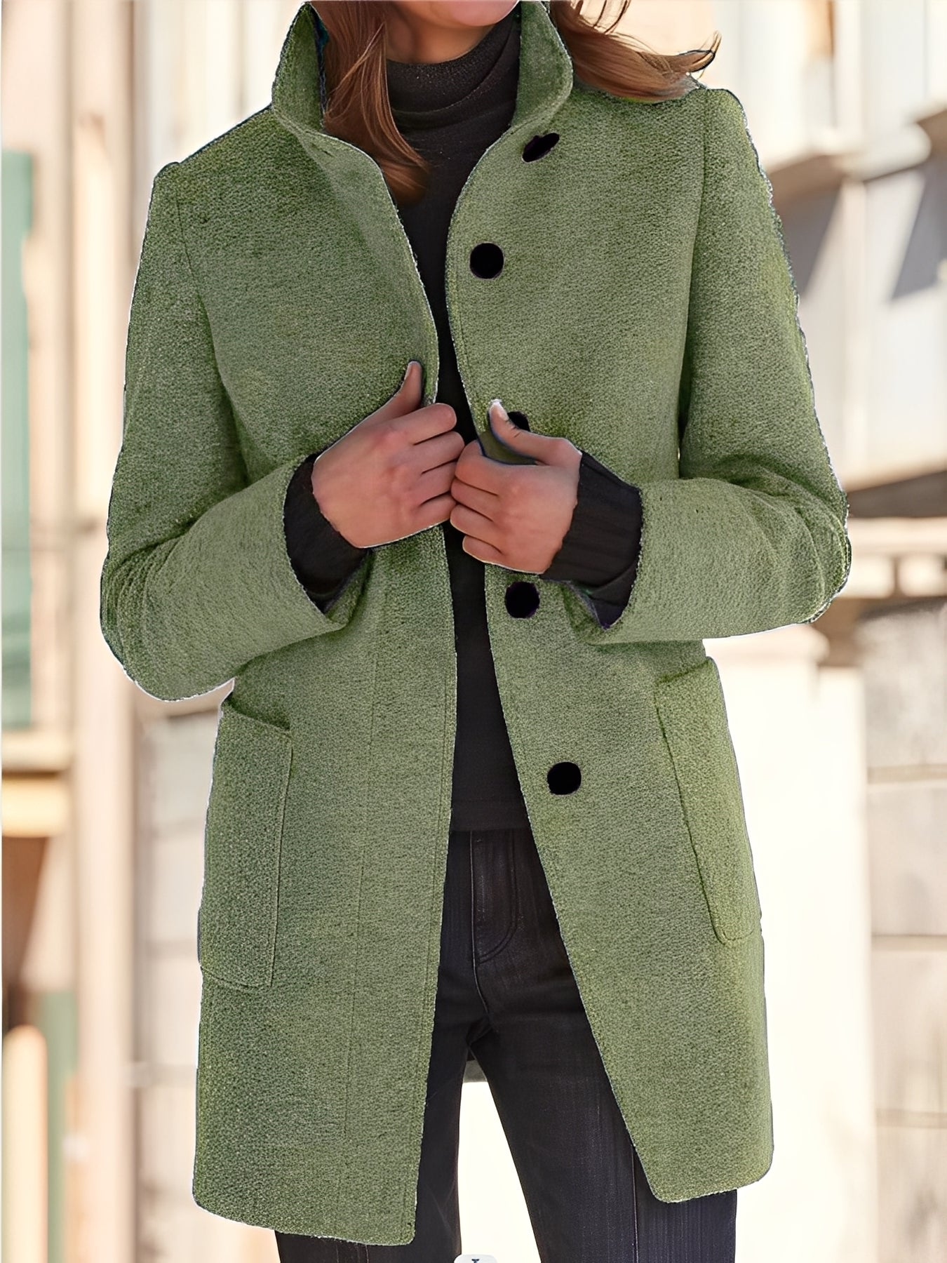 Michele - Vindtett ullfrakk for damer