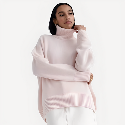 Margery - Løs genser med høy krage for damer