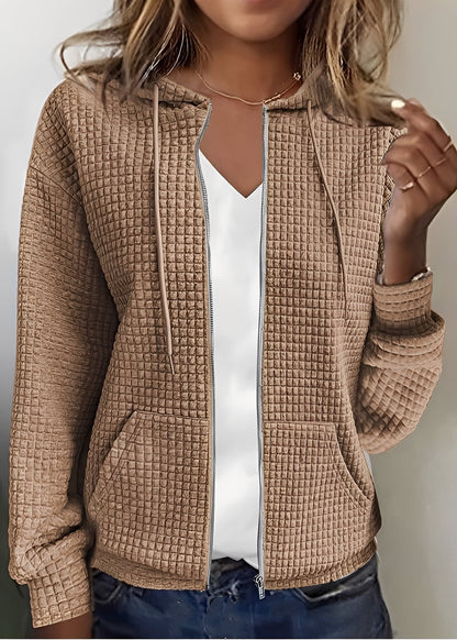 Katherine - Stilfull Cardigan med Hette og Lommer for Damer