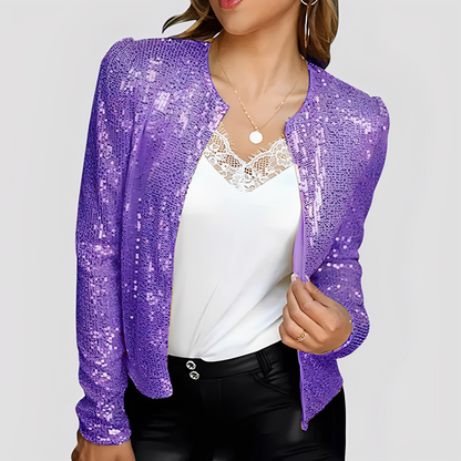 Shannen - Stilig Blazer med Glitter for Damer