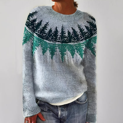 Heather - Klassisk mønstret strikkegenser for damer